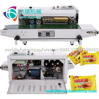 Low price continuous band sealing machine/ foil sealing machine/ bag sealer